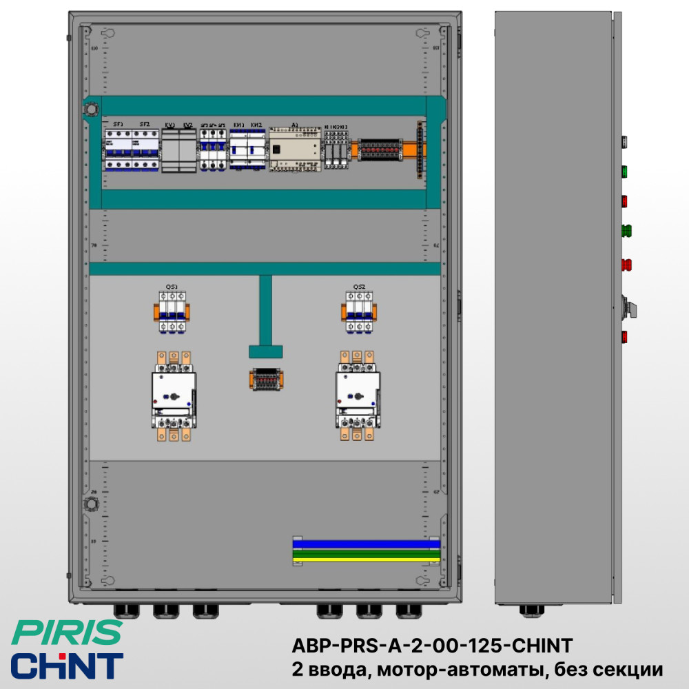 Шкаф АВР на 2 ввода, на мотор-автоматах, 125А, CHINT