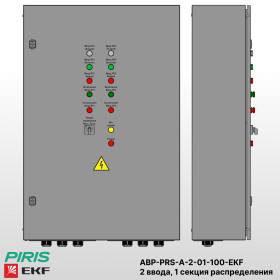 Шкаф АВР на 2 ввода, на мотор-автоматах, 100А, EKF, 1 секции распределения (5x16А)