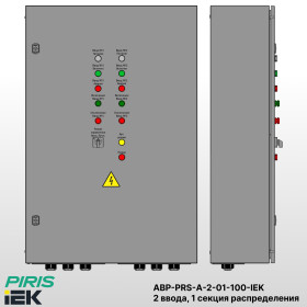 Шкаф АВР на 2 ввода, на мотор-автоматах, 100А, IEK, 1 секции распределения (5x16А)