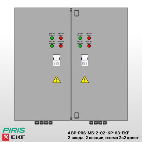 Шкаф АВР на 2 ввода, моноблок, 2в2 крест, 2 секции распределения, 63А, EKF