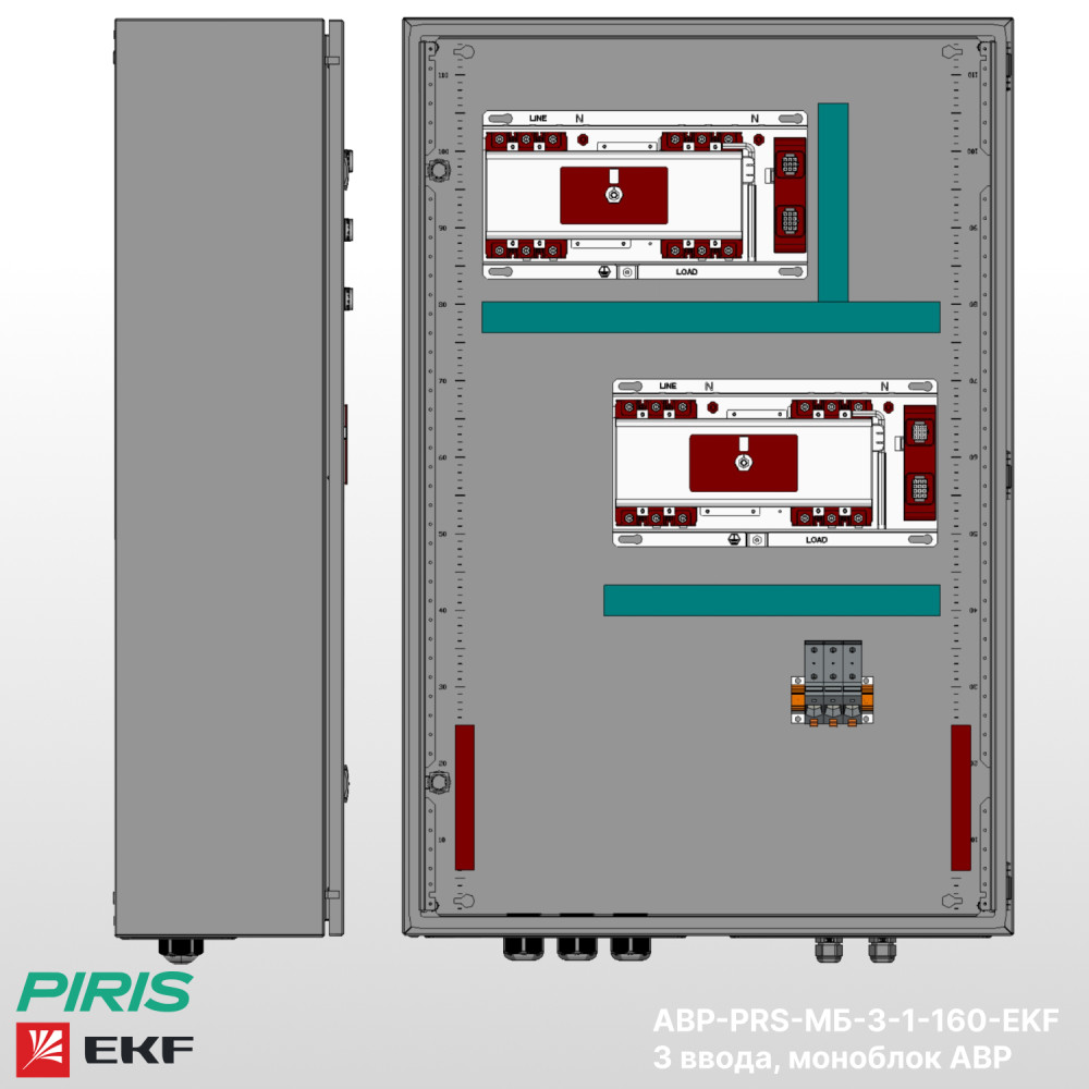 Шкаф АВР 160А, моноблок, 3 ввода, EKF